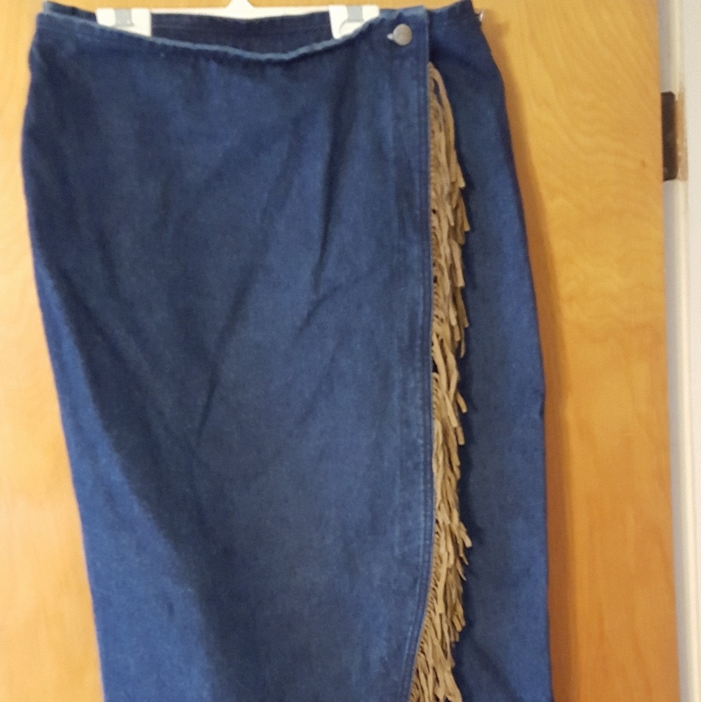Denim wraparound skirt
